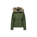 ONLY Kadın ONLELLAN QUILTED HOOD JACKET LIFE CC OTW Dış Giyim, DUFFEL BAG/NATURE FUR, M