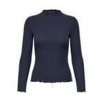 ONLY Kadın Onlemma L/S High Neck Top Noos JRS uzun kollu tişört, Mavi (Ombre Blue)/Detay: Melanj, S