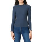 ONLY Kadın Onlemma L/S High Neck Top Noos JRS uzun kollu tişört, Mavi (Ombre Blue)/Detay: Melanj, XS