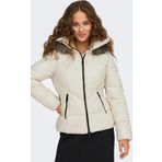 Only Kadın Onlfever Kapüşonu Kürklü Puffer Mont 15322003 Ekru