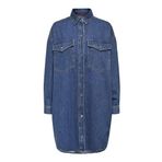 ONLY Kadın ONLFLOYD LS OVS DNM SHIRT RED AZG Gömlek, Medium Blue Denim, S