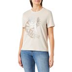 ONLY Kadın Onlfree S/S Modal Print Top Box JRS T-Shirt, Pumice Stone/Baskı: palmiye, S