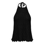 ONLY, Kadın, ONLFREJA LIFE SL STRUCTUR HALTER NCK KNT, Kazak, Siyah, M