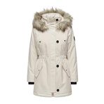 ONLY Kadın ONLIRIS FUR WINTER PARKA CC 2023 OTW Dış Giyim, Krem Rengi, S