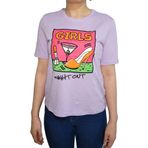 ONLY Kadın ONLKAREN BOXY S/S TOP BOX JRS Tişört, Purple Rose Print:Girls, S