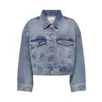 ONLY Kadın ONLLEIGH LS OVS TIN DNM JACKET PIM Mont Ceket, Medium Blue Denim, XS
