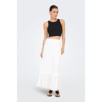 Only Kadın Onlmıley Beli Lastikli ve Bağcıklı %100 Pamuk Maxi Etek 15350029 Ekru - XL