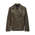 ONLY, Kadın, ONLMONTANA FAUX LEATHER BIKER CC OTW, Biker Ceket, Wren, L