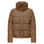 ONLY Kadın ONLNEWCOOL PUFFER JACKET CC OTW Dış Giyim, Sütlü Kahve, S