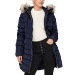 ONLY Kadın ONLNEWELLAN QUILTED HOOD FUR COAT CC OTW Ceket Gündelik, Mavi , XS