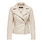 ONLY Kadın ONLNEWMELISA FAUX LEATHER BIKER CC OTW Mont Ceket Kırık Beyaz XS