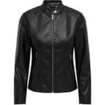 Only Kadın Onlnewmelısa Spor Stil Faux Leather Ceket Siyah Uzun Kollu Fermuarlı - XS