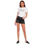 ONLY Kadın Onlpacy Hw Studded DNM Bj Şort, Black Denim, L