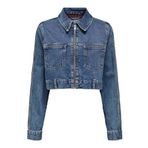 ONLY Kadın ONLRILEY LS RHINEST DNM JACKET RED CRO Ceket, Medium Blue Denim, XL