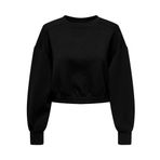 ONLY Kadın ONLSCARLETT L/S CROPPED O-NECK SWT Sweatshirt, Siyah, XS