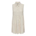 ONLY Kadın Onlsiesta S/L Linen Bl Shirt Dress PNT Bluz Elbise, Moonbeam, XL