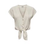 ONLY Kadın Onlsiesta S/S Knot Linen Bl PNT Tişört, Moonbeam, XL