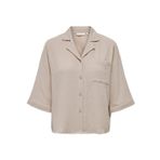 ONLY Kadın Onlthyra Ss Shirt Noos WVN Bluz, Oxford Tan, S