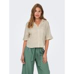 ONLY Kadın Onltokyo S/S Linen Blend Shirt PNT Noos bluz, Moonbeam, M