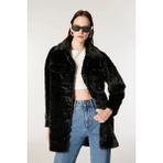 Only Kadın Onlvıda Çıt Çıt Kapamalı Peluş Kaban 15260048 Siyah