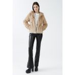 Only Kadın Onlvıda Kapüşonlu Peluş Mont 15260047 Bej