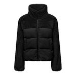 ONLY Kadın ONLWANJA FUR PUFFER MIX JACKET CC OTW Ceket, Siyah, M