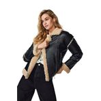 ONLY Kadın ONLWILMA FAUX LEATH SHERPA JACKET CC OTW Ceket, Siyah, L