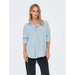 Only Kadın Önü Kısa Arkası Uzun Mavi Gömlek - 15272523 - XS