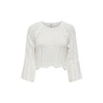 Only Kadın Örme Detaylı Beyaz Crop Kazak - 15233173