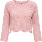 Only Kadın Örme Detaylı Pembe Crop Kazak - 15233173 - XL