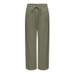 ONLY Kadın Pantolon ONLSIESTA MW PULL-UP LINEN BL PNT NOOS Koyu Yosun Yeşili L