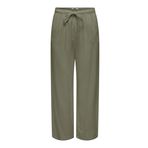 ONLY Kadın Pantolon ONLSIESTA MW PULL-UP LINEN BL PNT NOOS Koyu Yosun Yeşili S