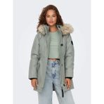 Only Kadın Parka Uzun Kollu Yeşil Polyester Düz Desenli Kapüşonlu Model XL 15304625