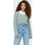 Only Kadın Regular Fit V Yaka Mavi Örme Kazak - 15339529
