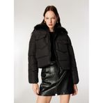 ONLY Kadın Siyah Mont, Kürk Yakalı Puffer, ONLMAGGI FUR PUFFER LIFE CC OTW, XS