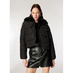 ONLY Kadın Siyah Mont, Kürk Yakalı Puffer, ONLMAGGI FUR PUFFER LIFE CC OTW, XS