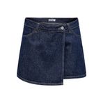 ONLY Kadın Skorts ONLELVIRA Normal Kesim Etek, Koyu mavi denim, XL