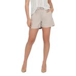 ONLY Kadın Şort ONLCARO MW LINEN B PULL-UP SHORTS CC PNT Koyu Bej L