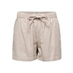 ONLY Kadın Şort ONLCARO MW LINEN B PULL-UP SHORTS CC PNT Koyu Bej XL