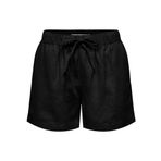 ONLY Kadın Şort ONLCARO MW LINEN B PULL-UP SHORTS CC PNT Siyah XL