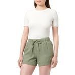 ONLY Kadın Şort ONLCARO MW LINEN B PULL-UP SHORTS CC PNT Yağ Yeşili S