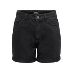 ONLY Kadın Şort ONLVega Life HW Mom, Black Denim, M