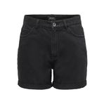 ONLY Kadın Şort ONLVega Life HW Mom, Black Denim, S