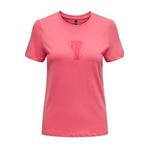 ONLY Kadın Tişört ONLBESS LIFE REG S/S ANIMAL TOP BOX JRS. Pembe XS