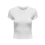 ONLY Kadın Tişört ONLELINA S/S O-NECK SHORT TOP JRS NOOS Beyaz S