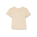 ONLY Kadın Tişört ONLELINA S/S O-NECK SHORT TOP JRS NOOS Koyu Bej XS