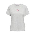 ONLY Kadın Tişört ONLFOODIE LIFE REG S/S TOP BOX JRS Açık Gri Melanj M