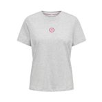 ONLY Kadın Tişört ONLFOODIE LIFE REG S/S TOP BOX JRS Açık Gri Melanj S