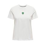 ONLY Kadın Tişört ONLFOODIE LIFE REG S/S TOP BOX JRS Parlak Beyaz XS