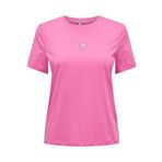 ONLY Kadın Tişört ONLFOODIE LIFE REG S/S TOP BOX JRS Pembe XS